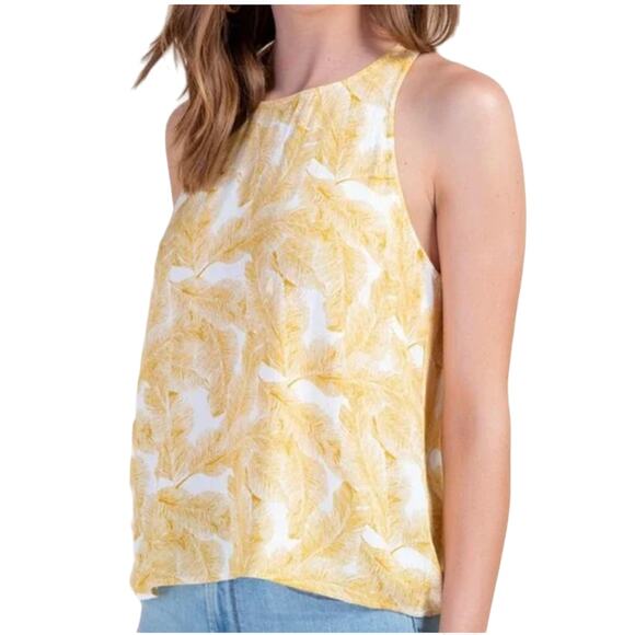 NWT Francesca's Mi ami Gold/Ivory Palm Rayon Tank Top - SIZE LARGE - Picture 3 of 9